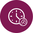 Icon of a clock with a pill