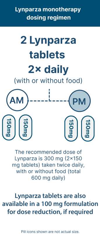 Lynparza + bevacizumab dosing regimen 