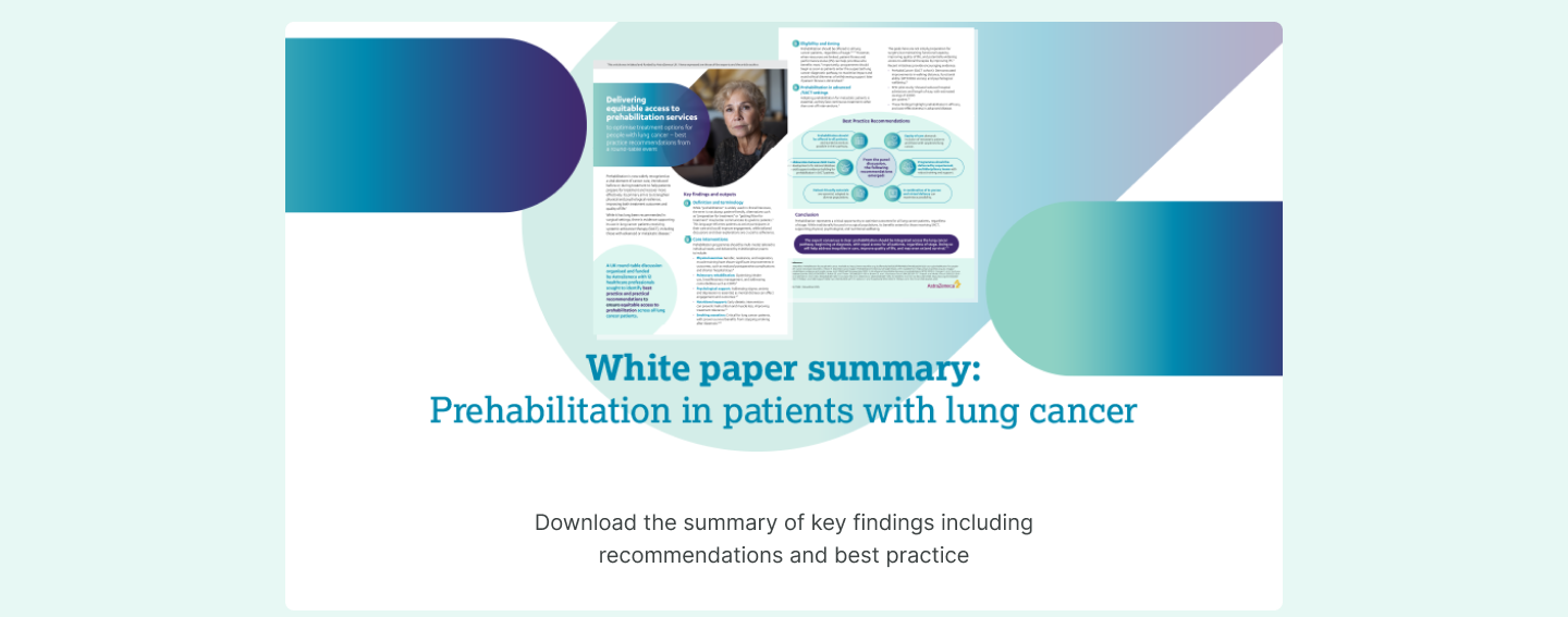 Image showing the prehabilitation in lung cancer white paper summary document 