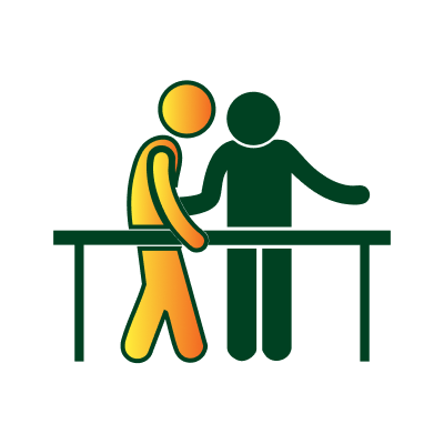 Physiotherapist aiding patient in walking